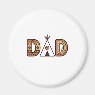 Aimant Conception de chemise à lettrage Teepee de papa co