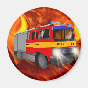 Aimant Conception de dessin du moteur cool d'incendie pou