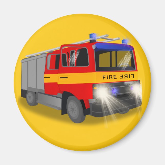 Aimant Conception de dessin du moteur cool d'incendie pou (Devant)