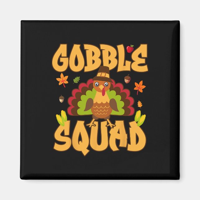 Aimant Conception de dinde de la brigade Gobble - Brigade (Devant)