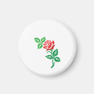 Aimant Conception de fleur de rose rouge – Beauté florale