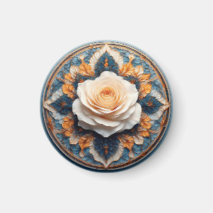 Aimant Conception de fleurs blanches, cadeau pour elle