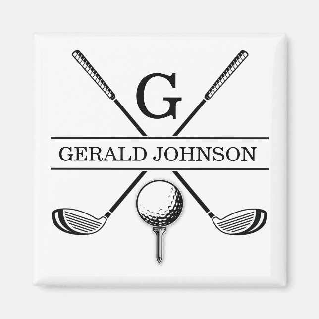 Aimant Conception de golf avec Modèle Monogramme de couro (Devant)