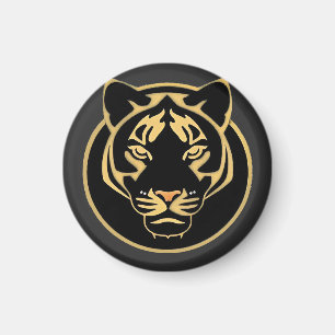 Aimant Conception de logo de tigre doré stylisé