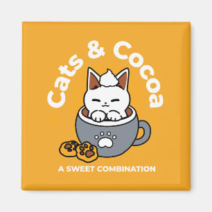 Aimant Conception de Mug de vacances avec Cosy Cat et Paw
