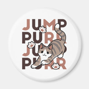 Aimant Conception de saut de chat - Artwork de purr de sa