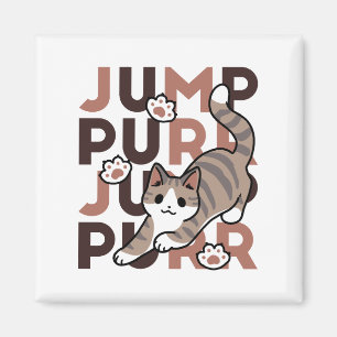 Aimant Conception de saut de chat - Artwork de purr de sa
