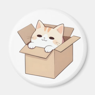 Aimant Conception de sticker Kawaii Chat Mignon dans une
