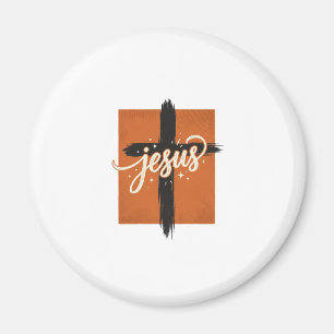 Aimant Conception de T-shirt chrétien Croix Jésus Vintage