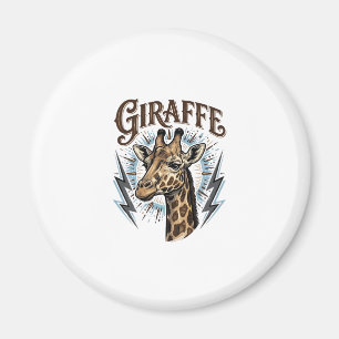Aimant Conception de T-Shirt Foudre Girafe Gravée Vintage