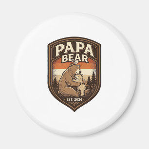 Aimant Conception de t-shirt ours gravure vintage Papa Be