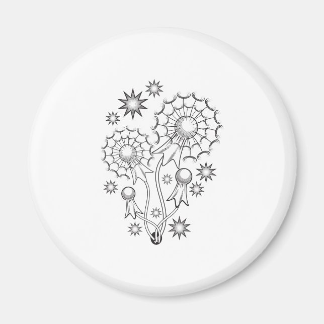 Aimant Conception de tatouage Dandelion (Devant)