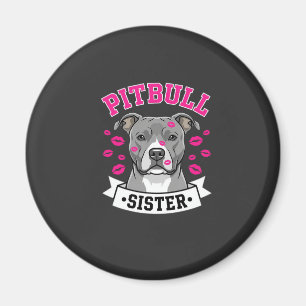 Aimant Conception de vecteur de sœur de Pitbull amoureuse