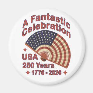 Aimant Conception de ventilateur patriotique USA 250 ans 