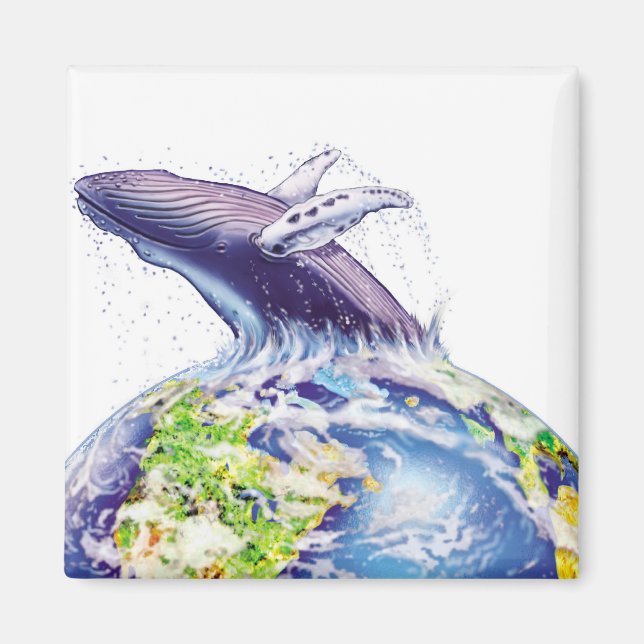 Aimant conception des baleines et de la terre (Devant)