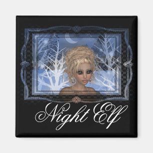 Aimant Conception des elfes en hiver de nuit