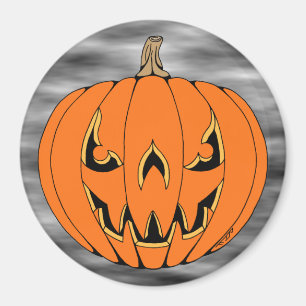 Aimant Conception d'Halloween de citrouille effrayante Ja