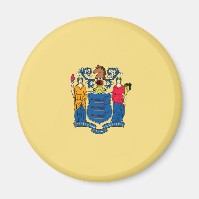 Aimant Conception du drapeau de l'État du New Jersey (Devant)