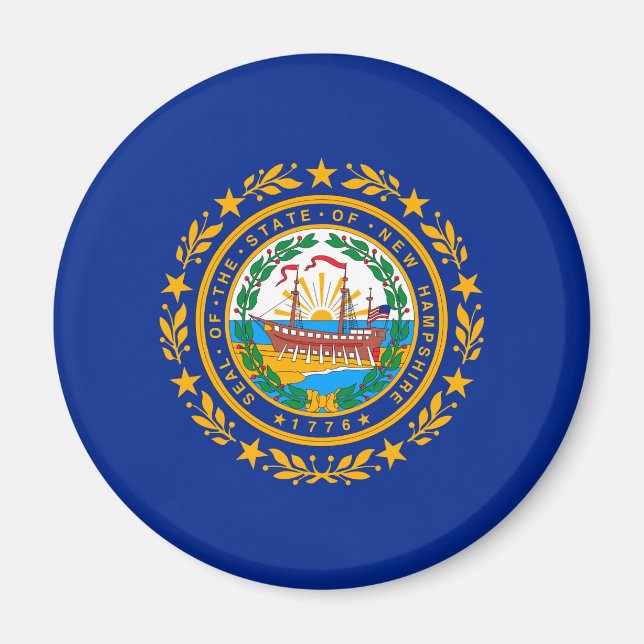 Aimant Conception du drapeau d'état du New Hampshire (Devant)