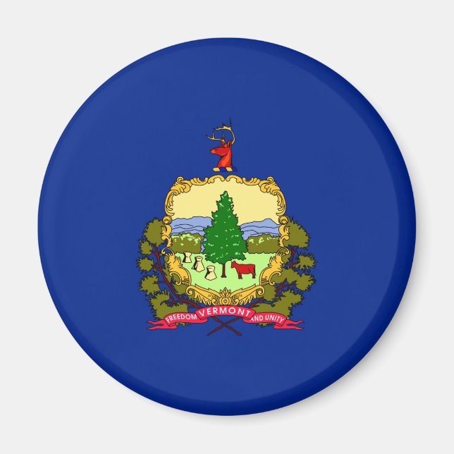 Aimant Conception du drapeau d'état du Vermont (Devant)