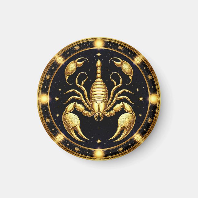 Aimant Conception du zodiaque Scorpion doré (Devant)