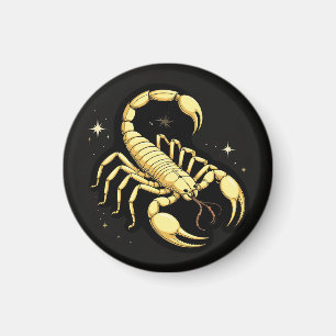 Aimant Conception du zodiaque Scorpion doré avec ornement