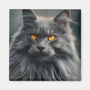 Aimant Conception majestueuse de portraits de chats long-