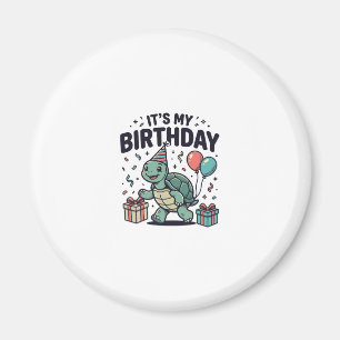 Aimant Conception vectorielle de fête de tortue d'anniver
