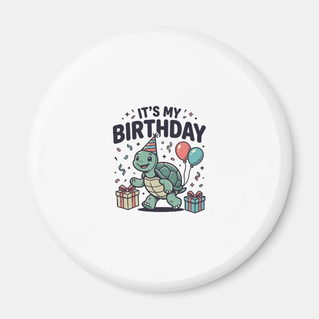 Aimant Conception vectorielle de fête de tortue d'anniver (Devant)
