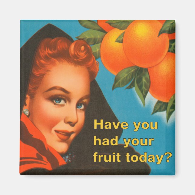 Aimant Conception Vintage des fruits (Devant)