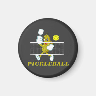Aimant Concombre drôle jouant au pickleball