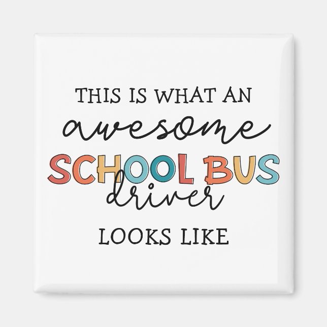Aimant Conducteur de bus scolaire Appréciation Drôle cade (Devant)
