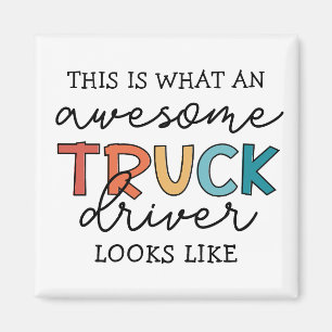 Aimant Conducteur de camion amusant   Conducteur de camio