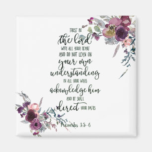 Aimant Confiance dans le Seigneur floral