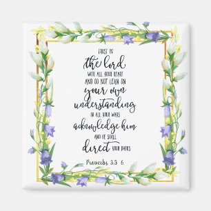 Aimant Confiance dans le Seigneur floral