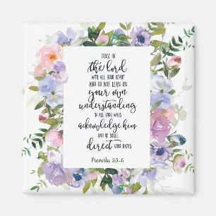 Aimant Confiance dans le Seigneur floral