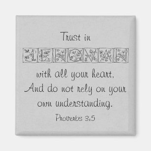 Aimant Confiance en écriture sainte Magnet~Silver de