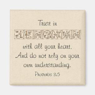 Aimant Confiance en l'Eternel...Écriture Aimant~Or