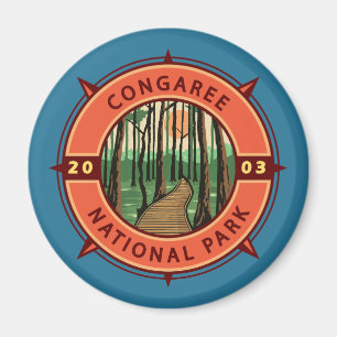 Aimant Congaree National Park Retro Compass Emblem