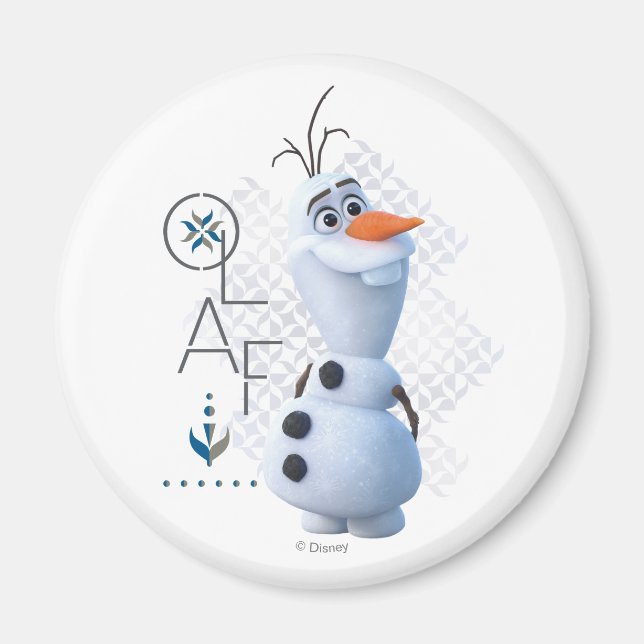 Aimant Congelé 2 : Olaf avec nom stylisé Graphique (Devant)