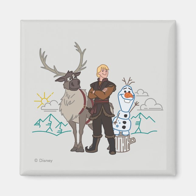 Aimant Congelé 2 | Sven, Kristoff & Olaf (Devant)