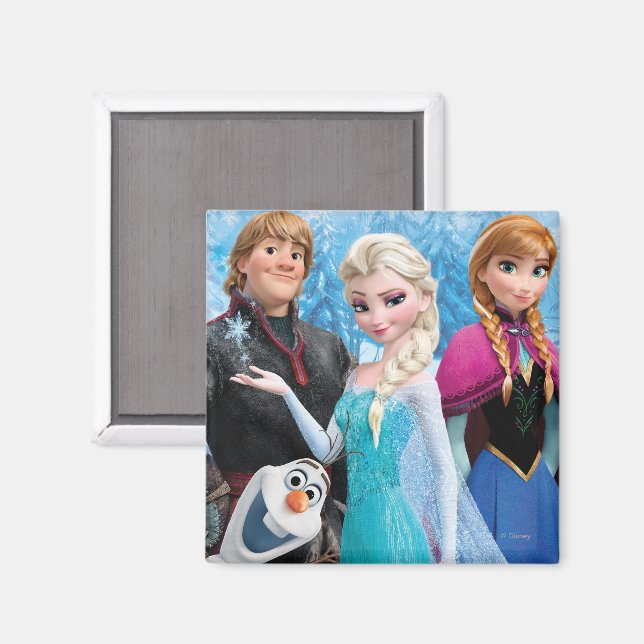 Aimant Congelé | Anna, Elsa, Kristoff et Olaf (Recto/Verso)