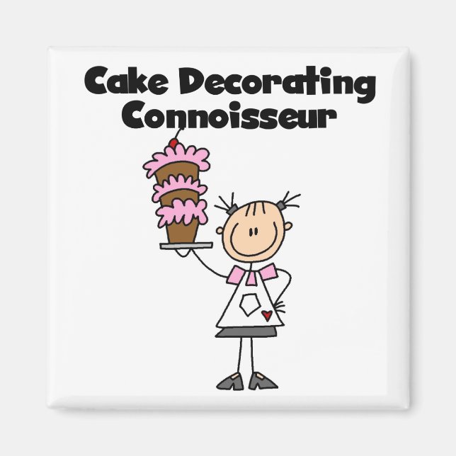 Aimant Connaisseur de la décoration de gâteaux féminins (Devant)