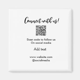 Aimant Connectez-vous avec nous scan QR code ajouter e-ma