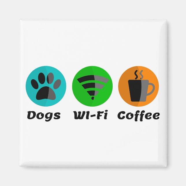 Aimant Connexion Wi-Fi Pour Chiens Et Café (Devant)