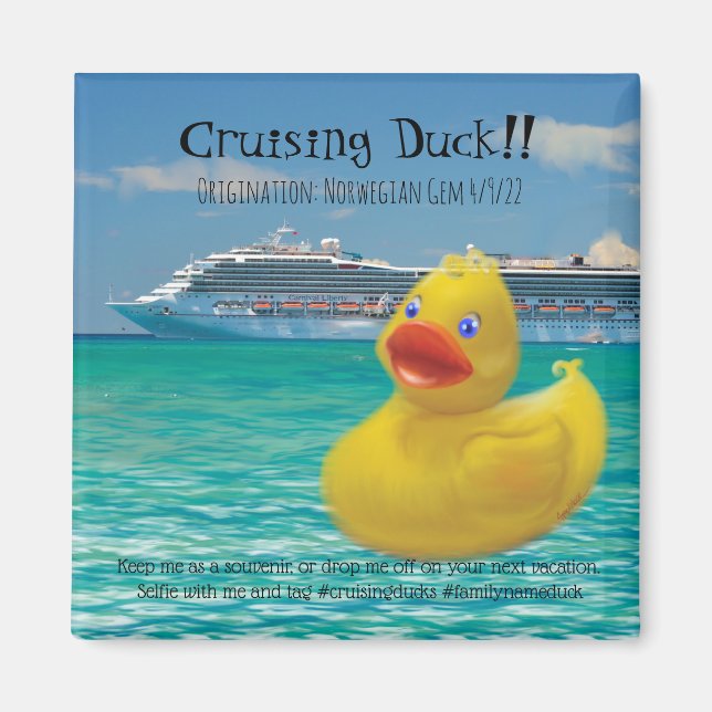 Aimant Conquackulations croisière canard et bateau de cro (Devant)