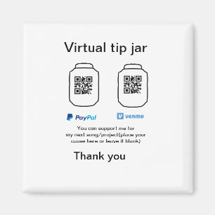 Aimant Conseil virtuel jar q r code argent don PayPal ven