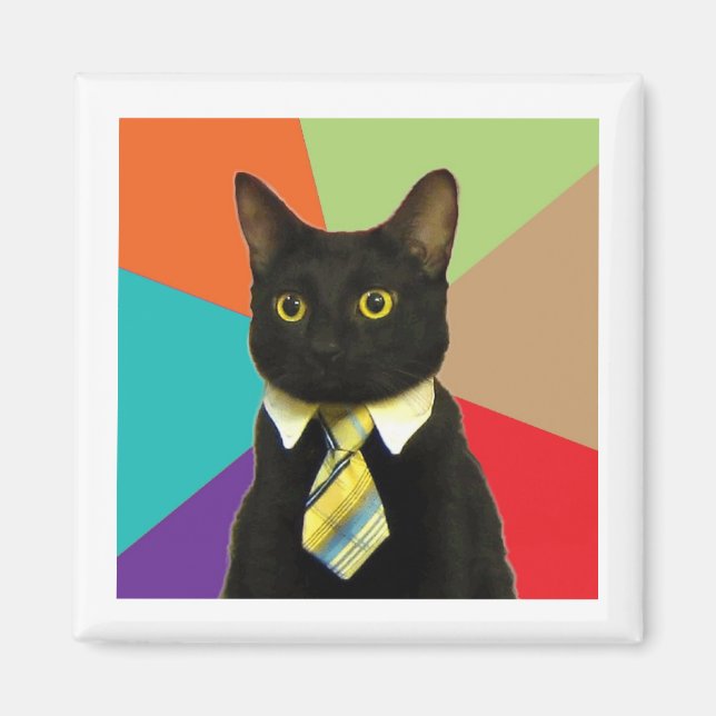 Aimant Conseils de chat d'entreprise Mème animal (Devant)
