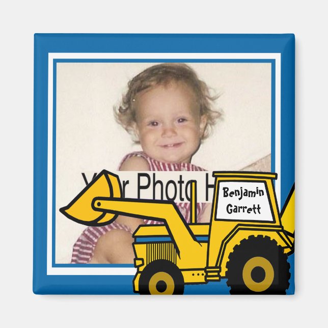 Aimant Construction Fun Backhoe photo (Devant)