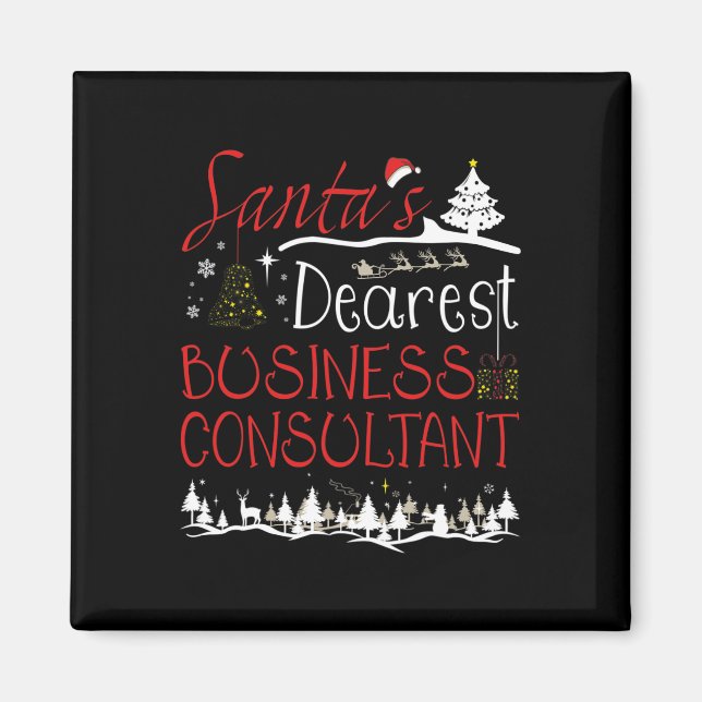 Aimant Consultant d'affaires Xmas Job Cute Noël (Devant)
